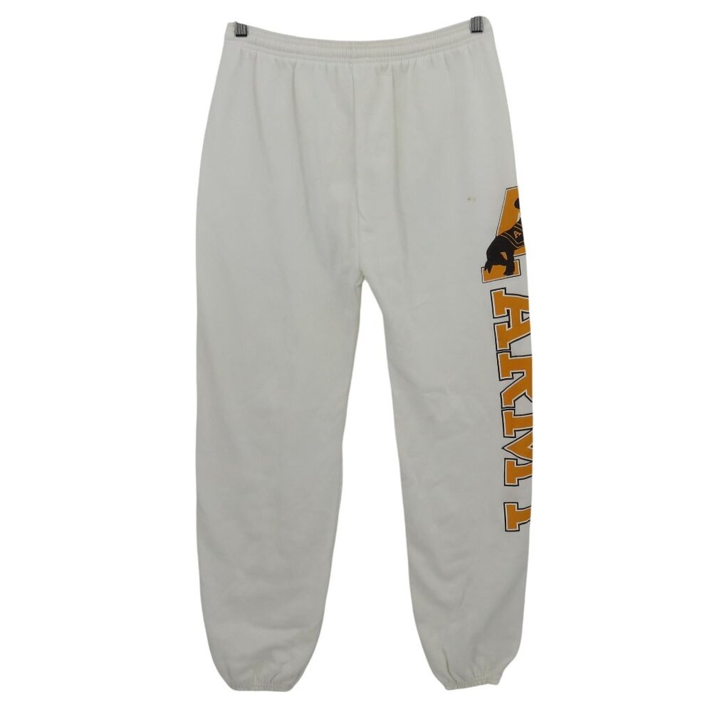 VTG Army Black Knights Men Large White Jogger Sweatpants Spell Out Military USA